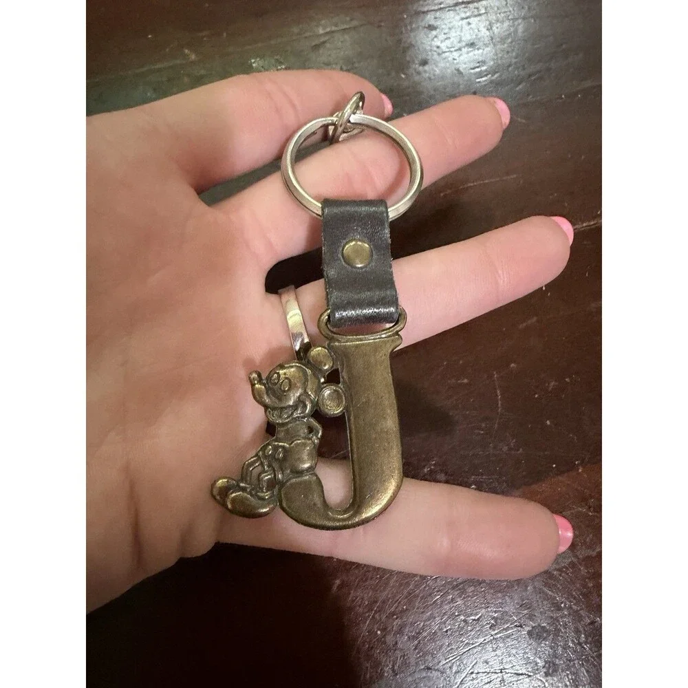 VTG Monogram Letter J DISNEY Mickey Mouse Keychain and notepad
